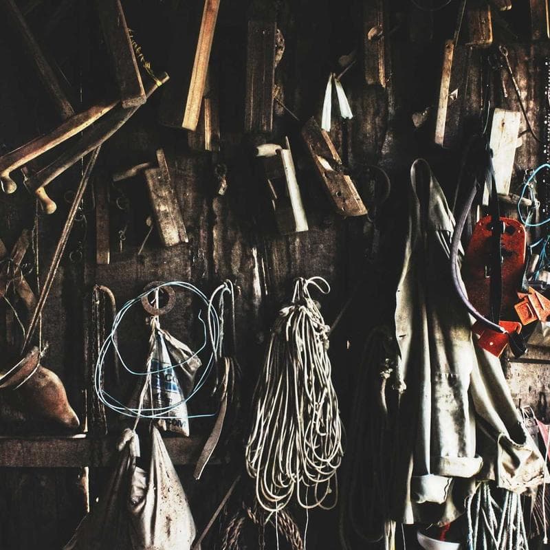 Retro collage evoking horror ambience for The Company Studio